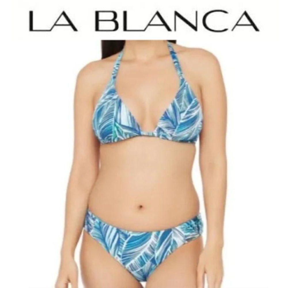 Brand New La Blanca Sketched Leaves Bikini Set for Women Swimwear size 0
